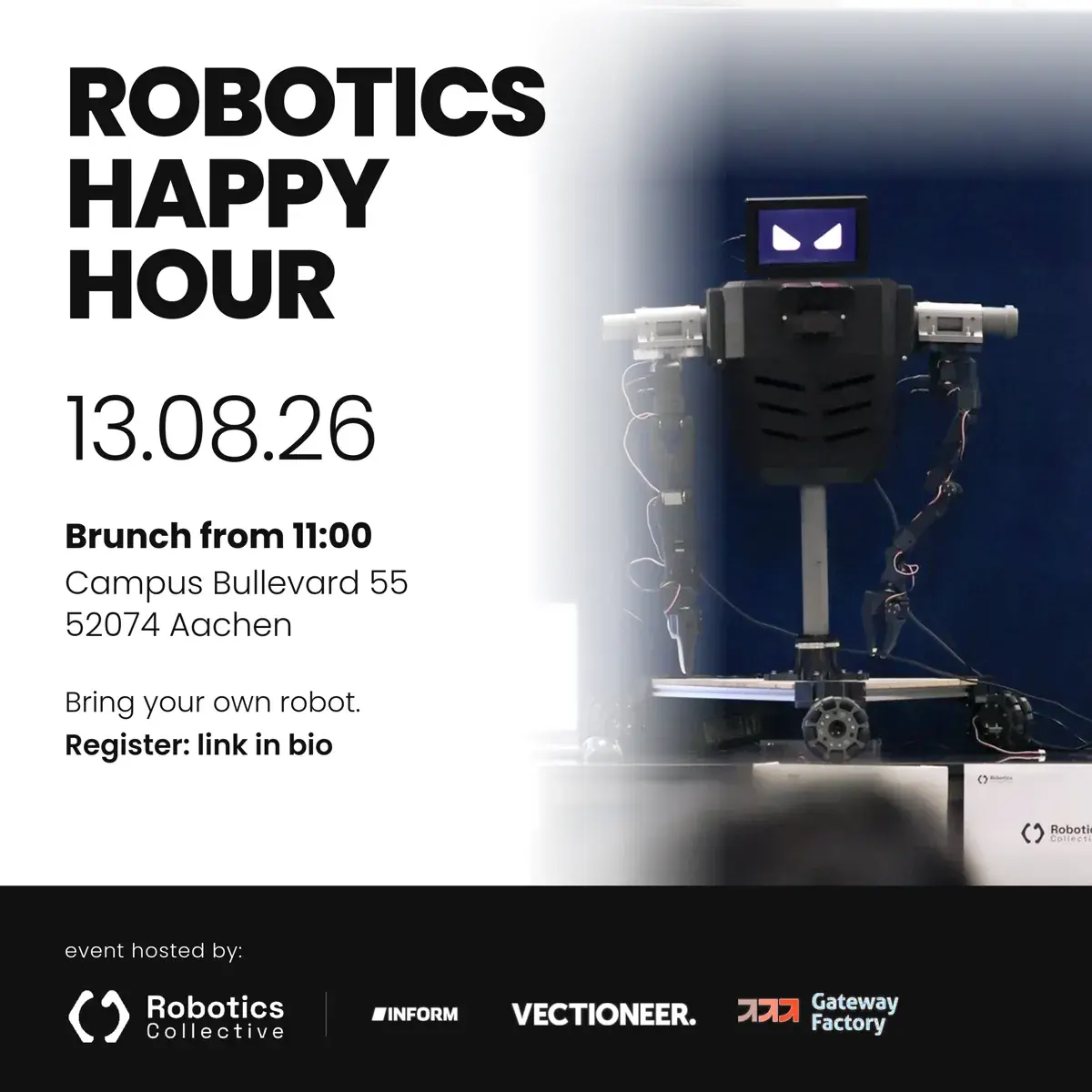 Poster for Robotics Happy Hour: Brunch & Bring Your Own Robots